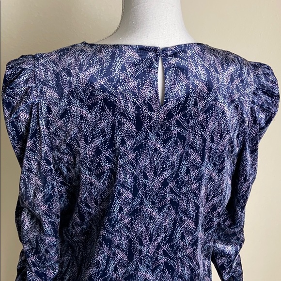 Woman calf sleeve velvet dress size 8 navy blue - Picture 4 of 8